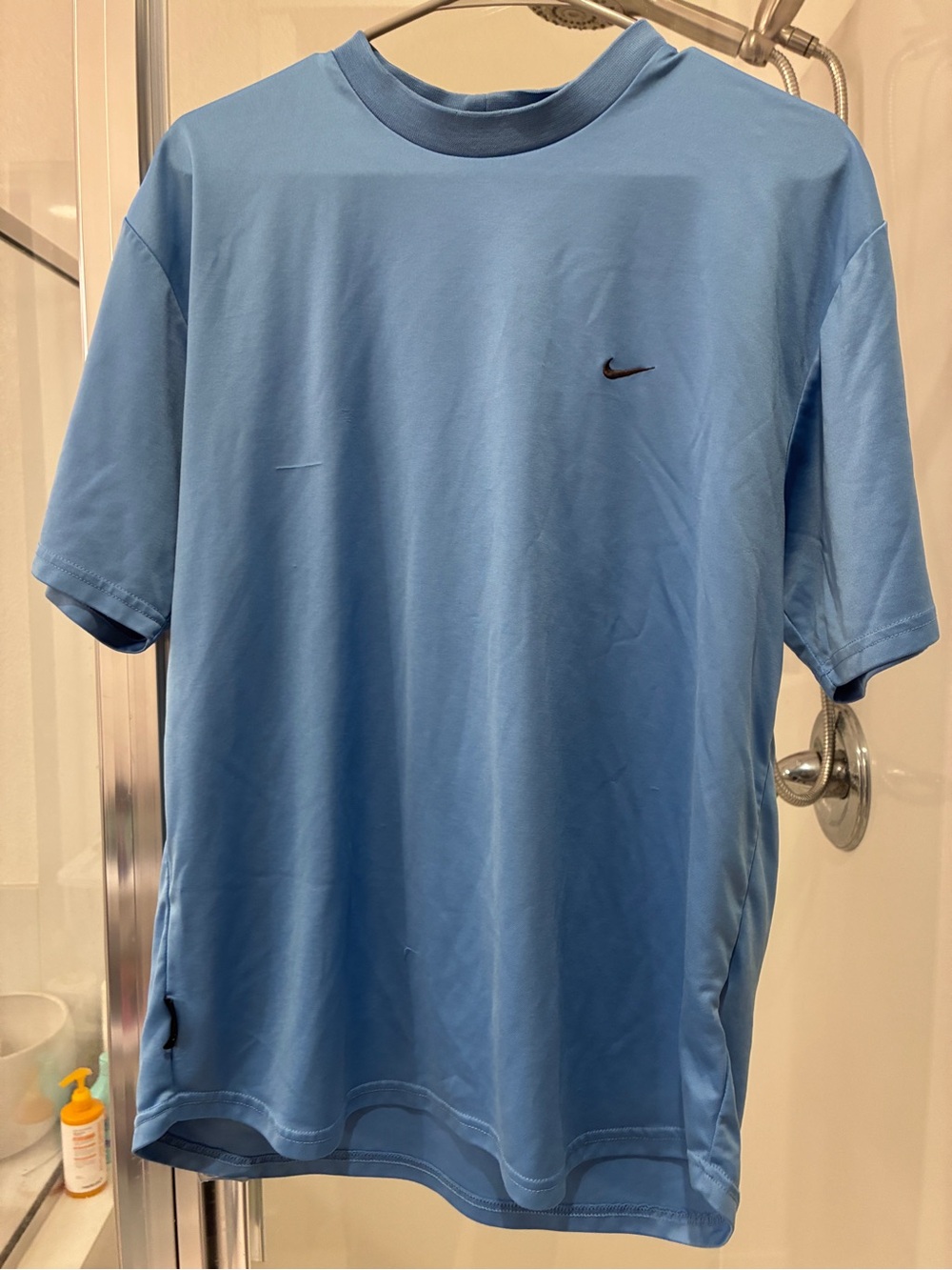 Nike Light Blue Short-Sleeve Crew Tee with Small Swoosh